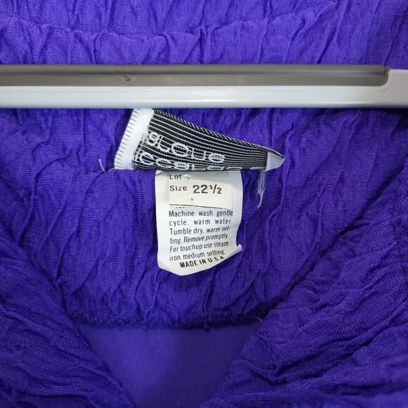 Riccardo E Barone Purple Crinkle Tunic Top Button Women 22 Dolman Short Sleeve - Picture 11 of 11